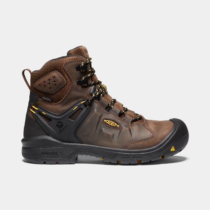 Keen Dover 6" Wp Mens Work Boots Brown/Black Outlet (2619-YQKHX)